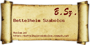 Bettelheim Szabolcs névjegykártya